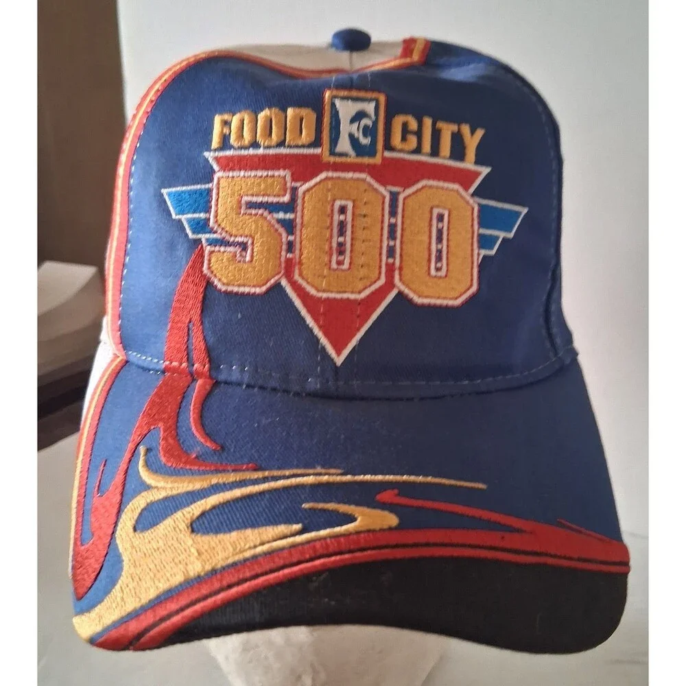 Vintage Embroidered Food City 500 Adjustable Strap Back Nascar Hat Cap Bristol